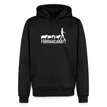 Führungskraft Schafe Bauer Landwirt Humor Lustig - Männer Premium Bio Hoodie - Schwarz - Vorne - Nico (187cm)