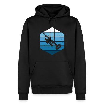 Trompetenspieler Damen Trompeten Spieler - Männer Premium Bio Hoodie - Schwarz - Vorne - Nico (187cm)