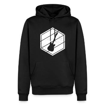 Guitare Guitariste Guitare Hommes Femmes Guitare Joue - Sweat à capuche Premium bio Homme - noir - Devant - Nico (187cm)