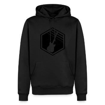 Guitariste Femme Guitare Guitare Hommes Gitarris - Sweat à capuche Premium bio Homme - noir - Devant - Nico (187cm)
