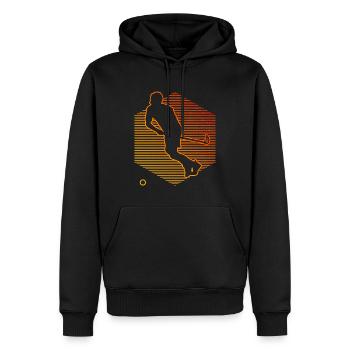 Damen Innebandy Unihockeyspielen Salibandy - Männer Premium Bio Hoodie - Schwarz - Vorne - Nico (187cm)