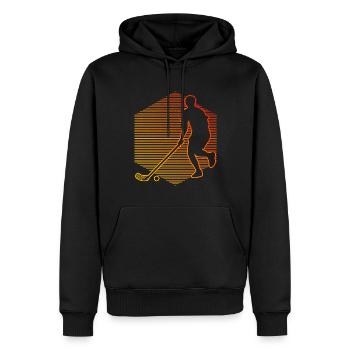Salibandy Floorball Jeux Floorball Innebandy - Sweat à capuche Premium bio Homme - noir - Devant - Nico (187cm)