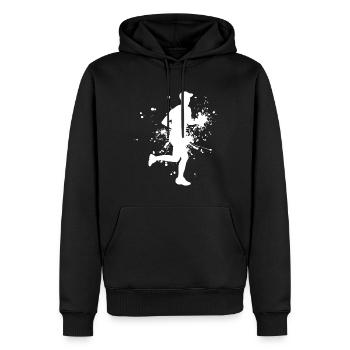 Running Marathon Running Women's Runner Jogging - Men’s Premium Organic Hoodie - black - Front - Nico (187cm)