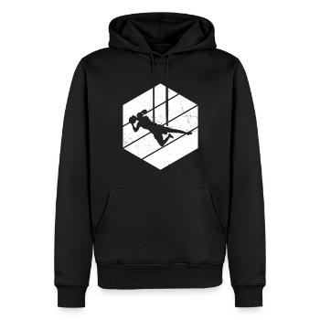 Herren Fußballerin Torwart Fussball Fußballer - Männer Premium Bio Hoodie - Schwarz - Vorne - Nico (187cm)