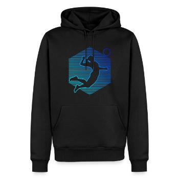 Joueur de volley-ball Volley-ball - Sweat à capuche Premium bio Homme - noir - Devant - Nico (187cm)