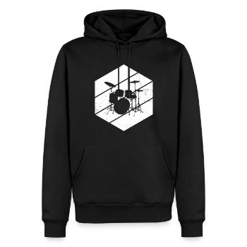 Drum Kit Perkussionist Schlagzeug Damen - Männer Premium Bio Hoodie - Schwarz - Vorne - Nico (187cm)