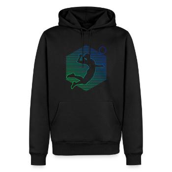 Volleyballspieler Volleyballspielen Damen - Männer Premium Bio Hoodie - Schwarz - Vorne - Nico (187cm)