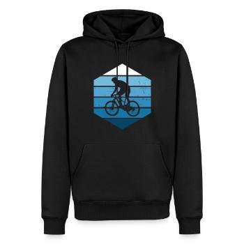 Radfahren Mountainbiker MTB Radfahrer Herren - Männer Premium Bio Hoodie - Schwarz - Vorne - Nico (187cm)