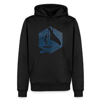 Wingfoil Femmes Hommes wingsurf hydrofoil wingsurfe - Sweat à capuche Premium bio Homme - noir - Devant - Nico (187cm)