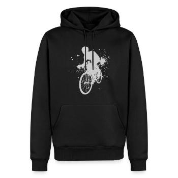 Vélo de route Hommes Cyclisme sur route Cyclisme sur route - Sweat à capuche Premium bio Homme - noir - Devant - Nico (187cm)