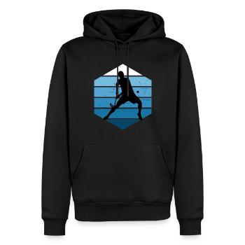 Unihockey Hockey Unihockeyspielen Damen Innebandy - Männer Premium Bio Hoodie - Schwarz - Vorne - Nico (187cm)