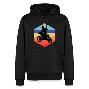 Motocross Femmes Dirtbike Supermoto Dirt Bike - Sweat à capuche Premium bio Homme - noir - Devant - Nico (187cm)