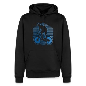 Cyclisme Femmes Hommes VTT Vélo de montagne - Sweat à capuche Premium bio Homme - noir - Devant - Nico (187cm)