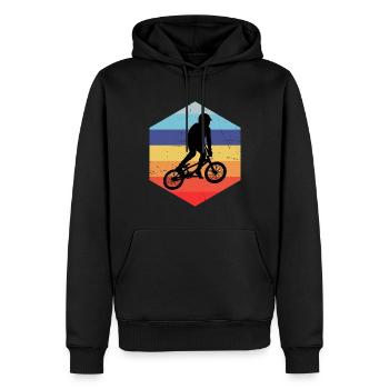 Hommes Femmes BMX Garçons Cyclisme Vélo BMX Vélo - Sweat à capuche Premium bio Homme - noir - Devant - Nico (187cm)