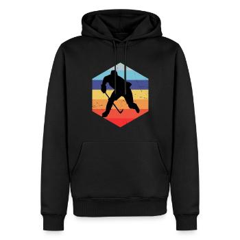 Ice Hockey Eishockey Damen Eishockey Spieler - Männer Premium Bio Hoodie - Schwarz - Vorne - Nico (187cm)