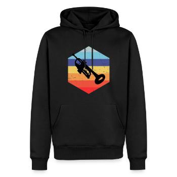 Trompetenspieler Trumpet Herren Damen Jazz Trompet - Männer Premium Bio Hoodie - Schwarz - Vorne - Nico (187cm)