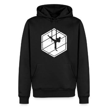 Kickboxing Boxing Hommes Kickboxing Femmes - Sweat à capuche Premium bio Homme - noir - Devant - Nico (187cm)