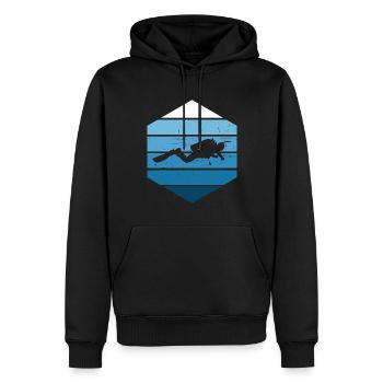 Plongée sous-marine Plongeur Plongeur sous-marin Plongeur - Sweat à capuche Premium bio Homme - noir - Devant - Nico (187cm)