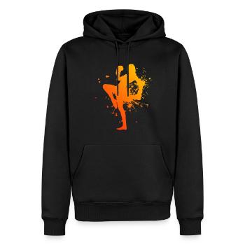 Boxe Kickboxeur Boxe Femmes Kickboxing Hommes - Sweat à capuche Premium bio Homme - noir - Devant - Nico (187cm)