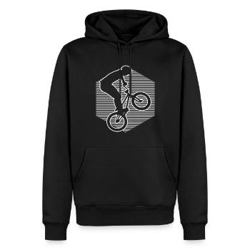 Femmes BMX vélo vélo hommes vélo bmx - Sweat à capuche Premium bio Homme - noir - Devant - Nico (187cm)
