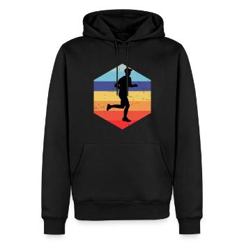 Course de cross-country hommes - Sweat à capuche Premium bio Homme - noir - Devant - Nico (187cm)