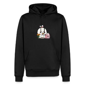 Hase für Kinder | Geschenk - Männer Premium Bio Hoodie - Schwarz - Vorne - Nico (187cm)
