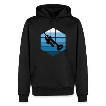 Trompette Femmes Jazz Trompette Spi - Sweat à capuche Premium bio Homme - noir - Devant - Nico (187cm)