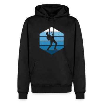 guitar player electric guitar acoustic guitar - Men’s Premium Organic Hoodie - black - Front - Nico (187cm)
