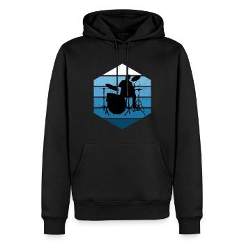 Drumming Women Drummer Men - Men’s Premium Organic Hoodie - black - Front - Nico (187cm)