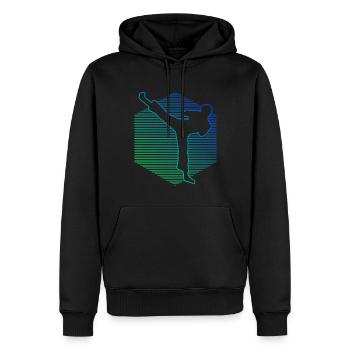 Kickboxing Kickboxer Kickboxing Femmes Kickboxing - Sweat à capuche Premium bio Homme - noir - Devant - Nico (187cm)