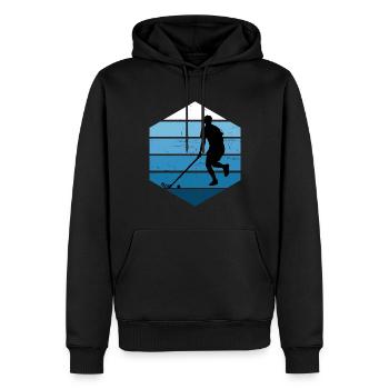 Salibandy Hockey Femmes Innebandy Floorball - Sweat à capuche Premium bio Homme - noir - Devant - Nico (187cm)