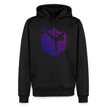 Kickboxing Femmes Boxe Kickboxing Hommes - Sweat à capuche Premium bio Homme - noir - Devant - Nico (187cm)