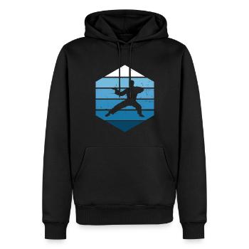 Kung Fu Herren Kampfsport Damen Kungfu Wushu - Männer Premium Bio Hoodie - Schwarz - Vorne - Nico (187cm)