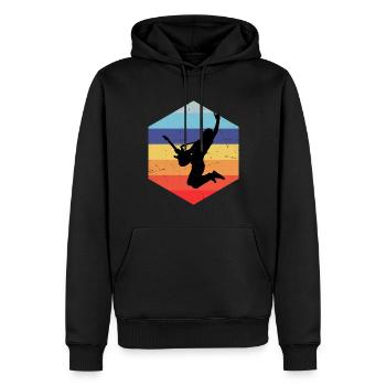 Guitare électrique guitare classique Guitare pour hommes - Sweat à capuche Premium bio Homme - noir - Devant - Nico (187cm)