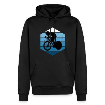 Rennradfahrer Roadbike Rennradfahren Herren - Männer Premium Bio Hoodie - Schwarz - Vorne - Nico (187cm)