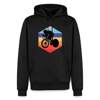 Vélo de route Cycliste de route Vélo de route Hommes Femmes - Sweat à capuche Premium bio Homme - noir - Devant - Nico (187cm)
