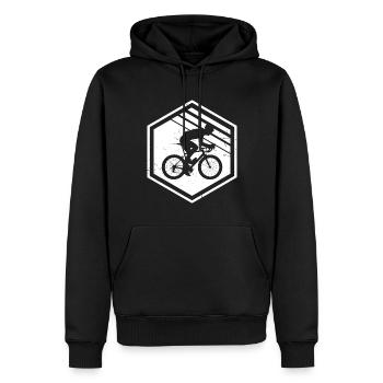 Vélo de route Vélo de route Vélo de route Vélo de route pour femme - Sweat à capuche Premium bio Homme - noir - Devant - Nico (187cm)