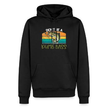 Angler Fischer Geschenkidee Don't Be A Dumb Bass - Männer Premium Bio Hoodie - Schwarz - Vorne - Nico (187cm)