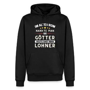 Dans la Rome antique, ils étaient des dieux. Aujourd’hui, Lohner - Sweat à capuche Premium bio Homme - noir - Devant - Nico (187cm)