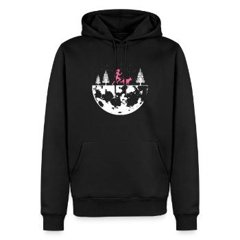Course de canicross de cross-country avec chien Coureur de Canicross - Sweat à capuche Premium bio Homme - noir - Devant - Nico (187cm)