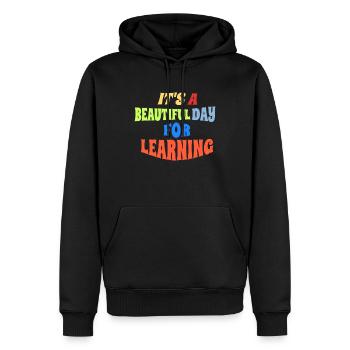 Enseignant étudiant C’est une belle journée pour apprendre - Sweat à capuche Premium bio Homme - noir - Devant - Nico (187cm)