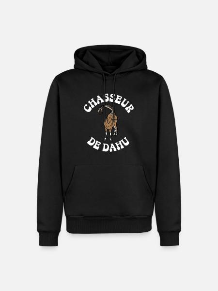 chasseur de dahu - Sweat à capuche Premium bio Homme - noir