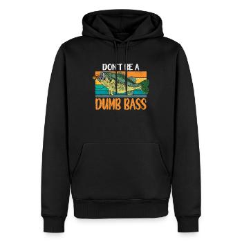 Angler Angeln Geschenkidee Don't Be A Dumb Bass - Männer Premium Bio Hoodie - Schwarz - Vorne - Nico (187cm)