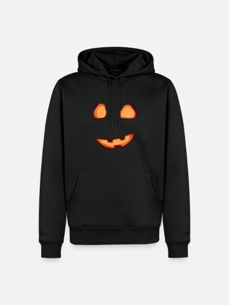 Halloween Gruseliges Kürbis Gesicht Kostüm Orange - Männer Premium Bio Hoodie - Schwarz
