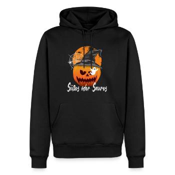 Halloween Kürbis Süßes oder Saures - Männer Premium Bio Hoodie - Schwarz - Vorne - Nico (187cm)