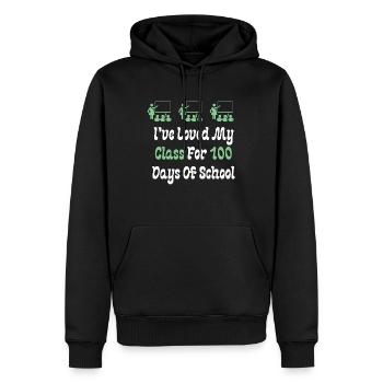 J’ai adoré ma classe pendant 100 jours d’école - Sweat à capuche Premium bio Homme - noir - Devant - Nico (187cm)