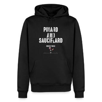 Pinard und Sauciflard der französische Touch - Männer Premium Bio Hoodie - Schwarz - Vorne - Nico (187cm)