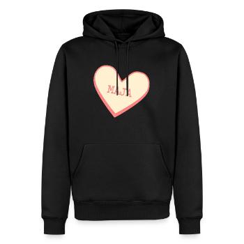 Maja Name Vorname rosa Zucker Herz - Männer Premium Bio Hoodie - Schwarz - Vorne - Nico (187cm)