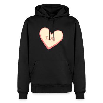 Lisa Name Vorname rosa Zucker Herz - Männer Premium Bio Hoodie - Schwarz - Vorne - Nico (187cm)
