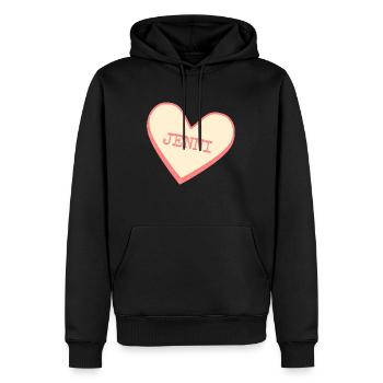 Jenni Last Name First Name Pink Sugar Heart - Men’s Premium Organic Hoodie - black - Front - Nico (187cm)